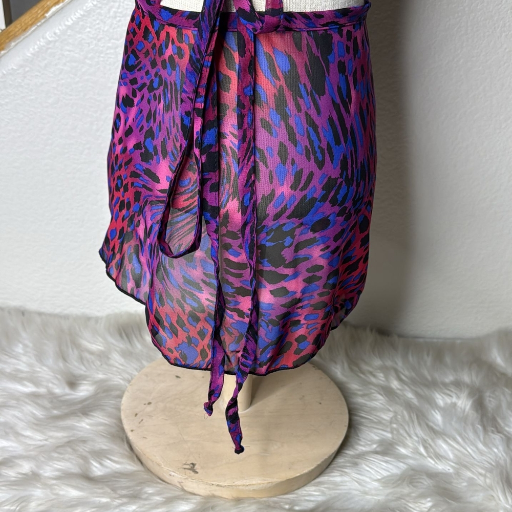 Capezio Vibrant Animal Print Sheer Wrap Skirt Ballet Dance - Picture 4 of 7